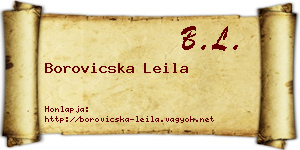 Borovicska Leila névjegykártya